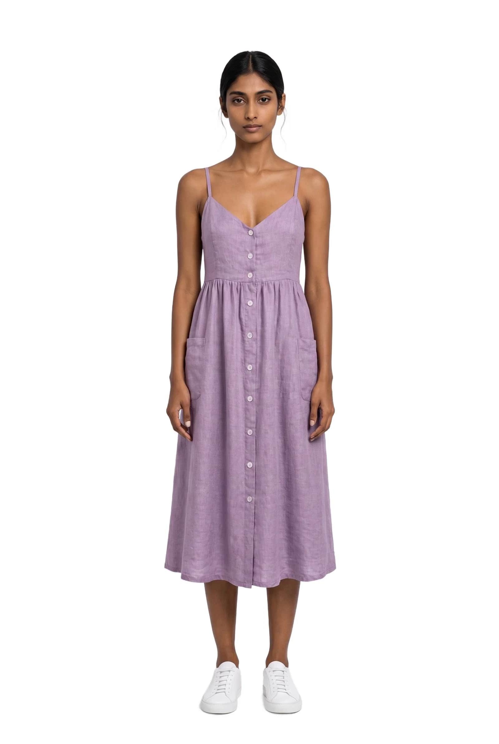 Lavender Linen Slip Dress