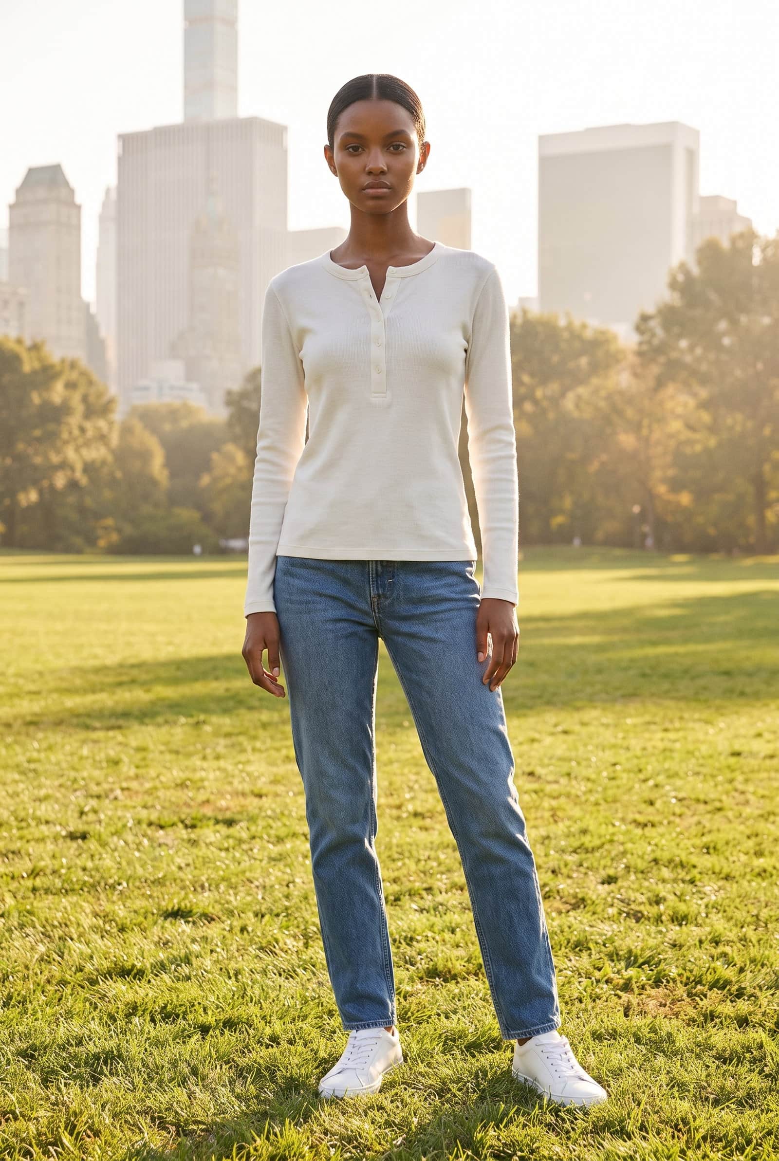 Long Sleeve Henley T-shirt