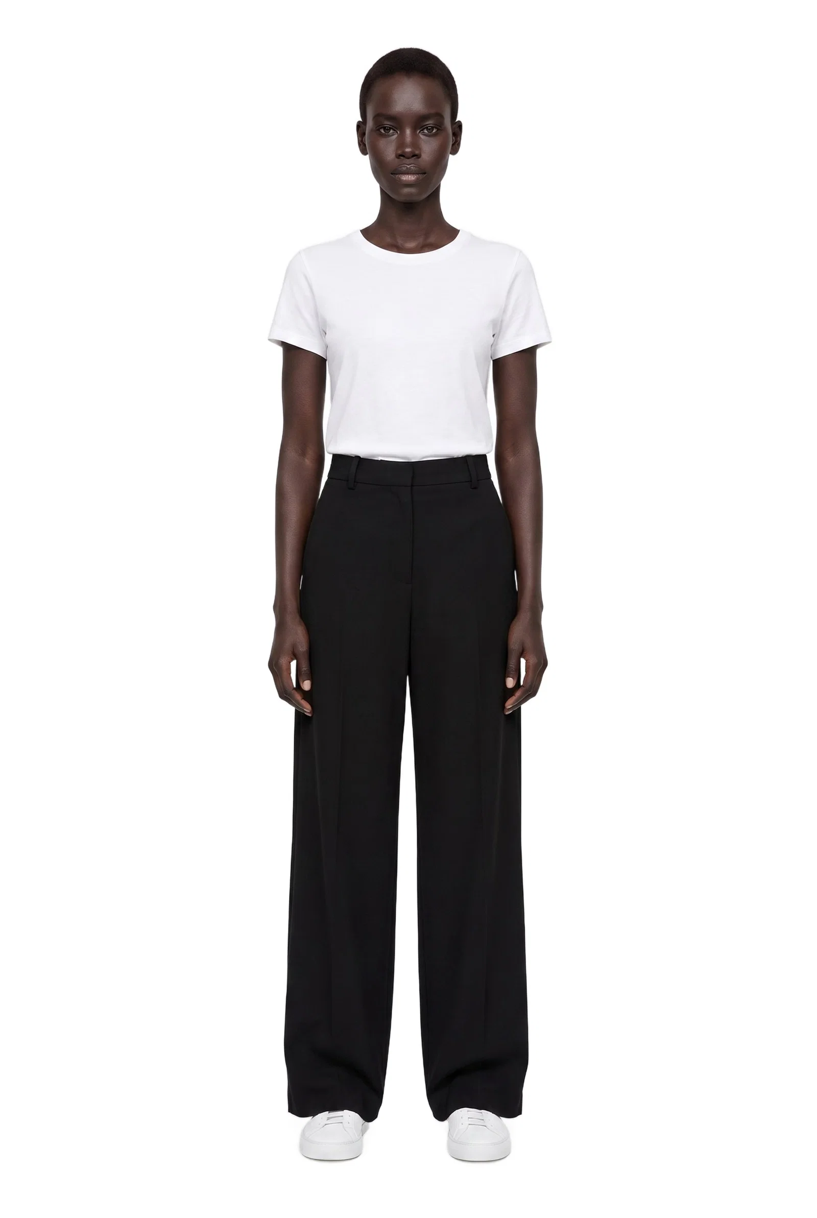 Black High-Waist Wide-Leg Trousers