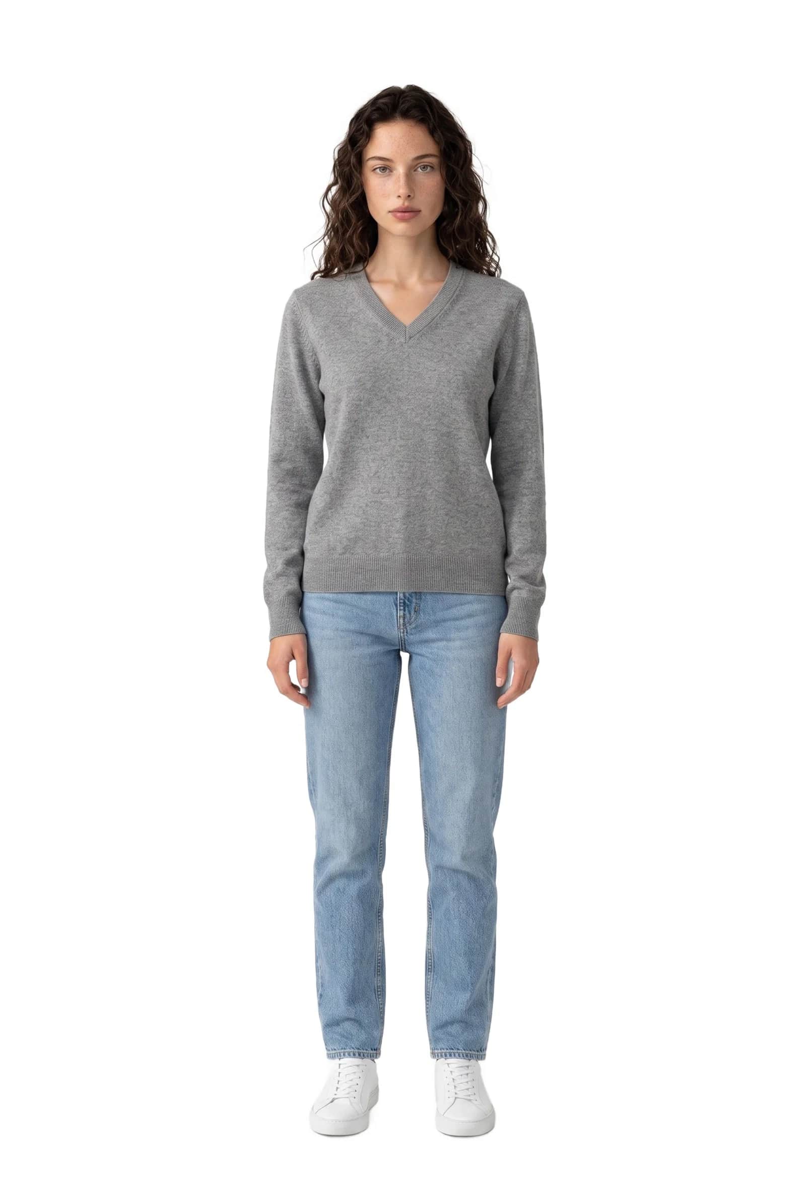 Grey V-Neck Sweater