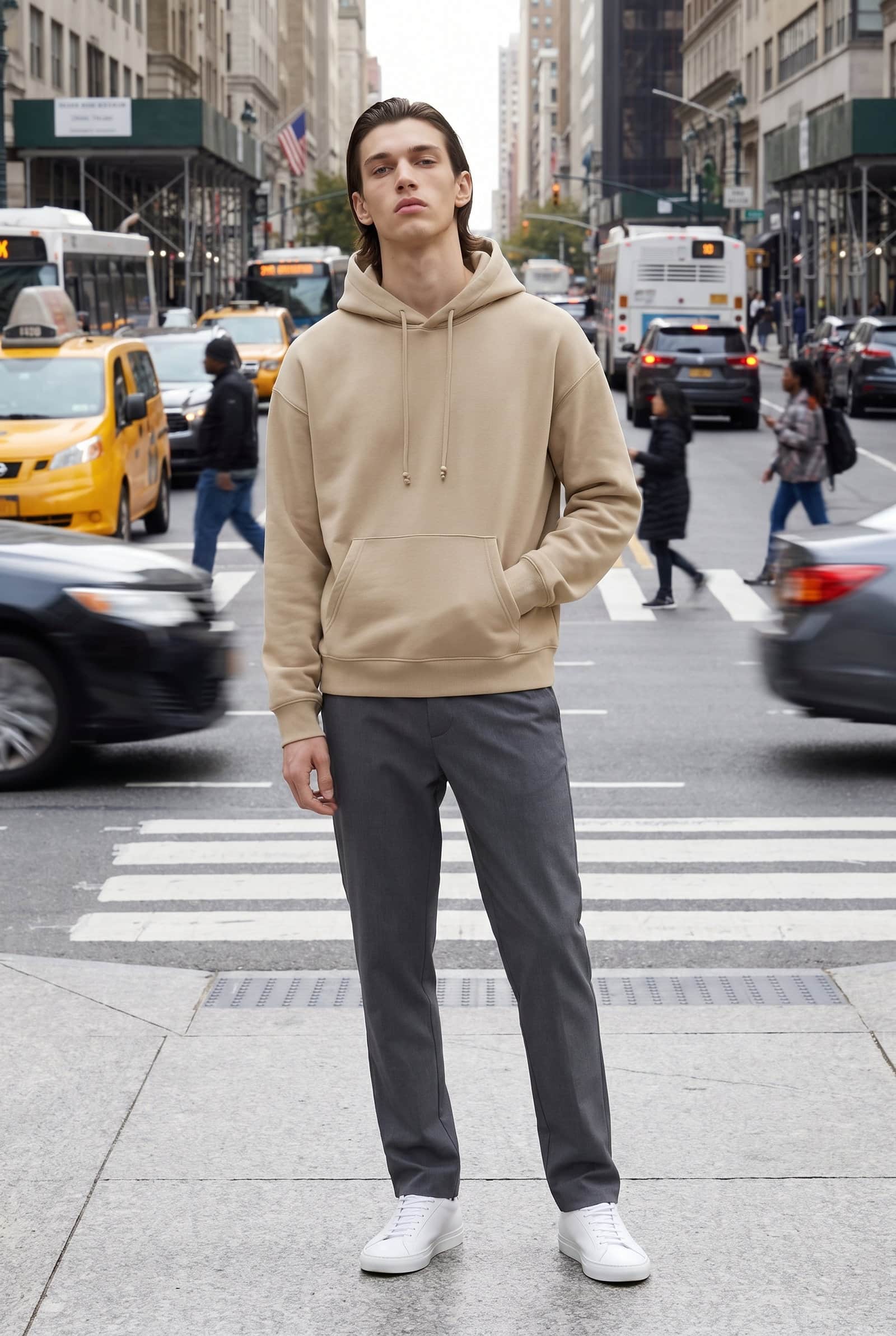 Sand Heavyweight Oversized Hoodie