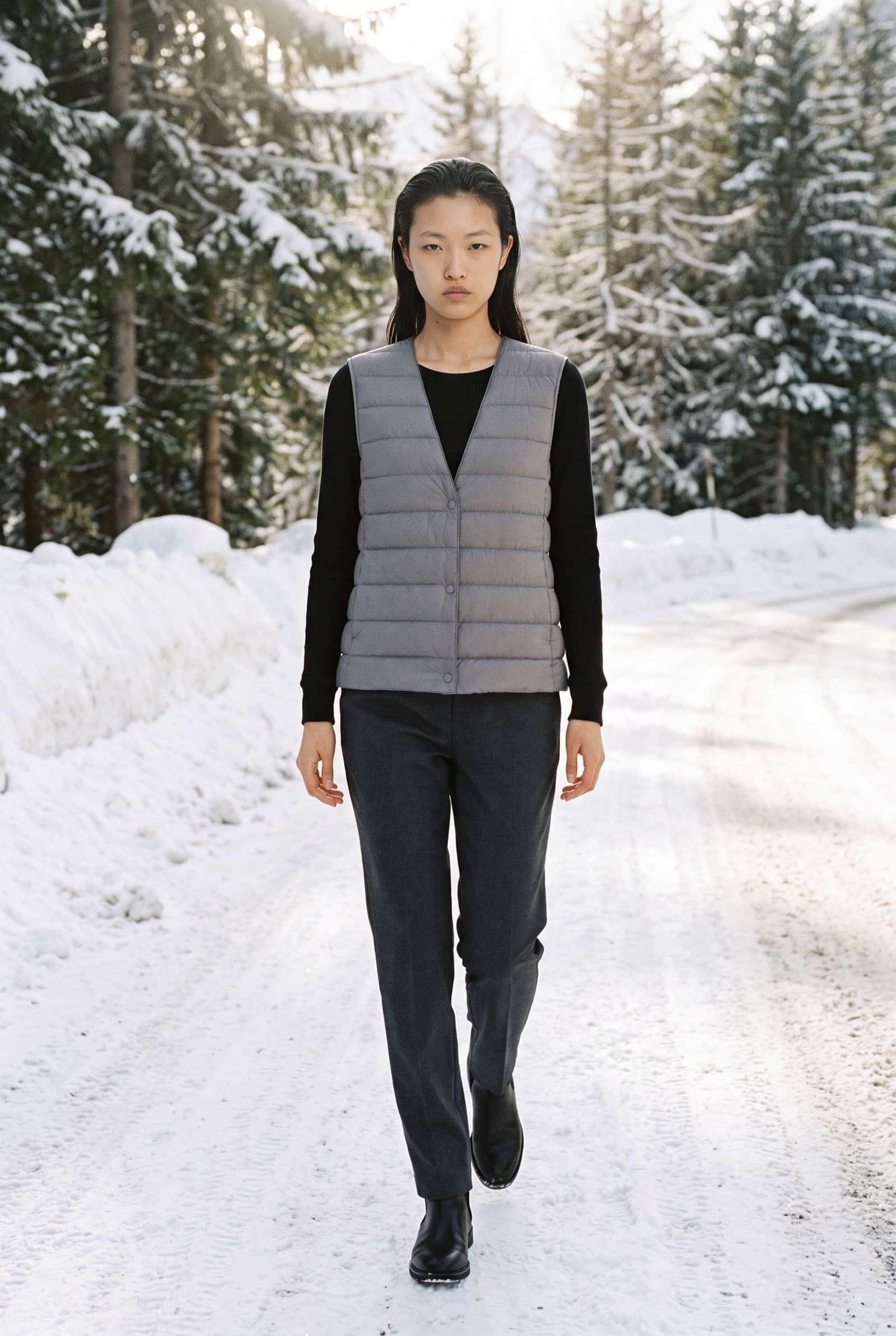 Grey Puffer Vest