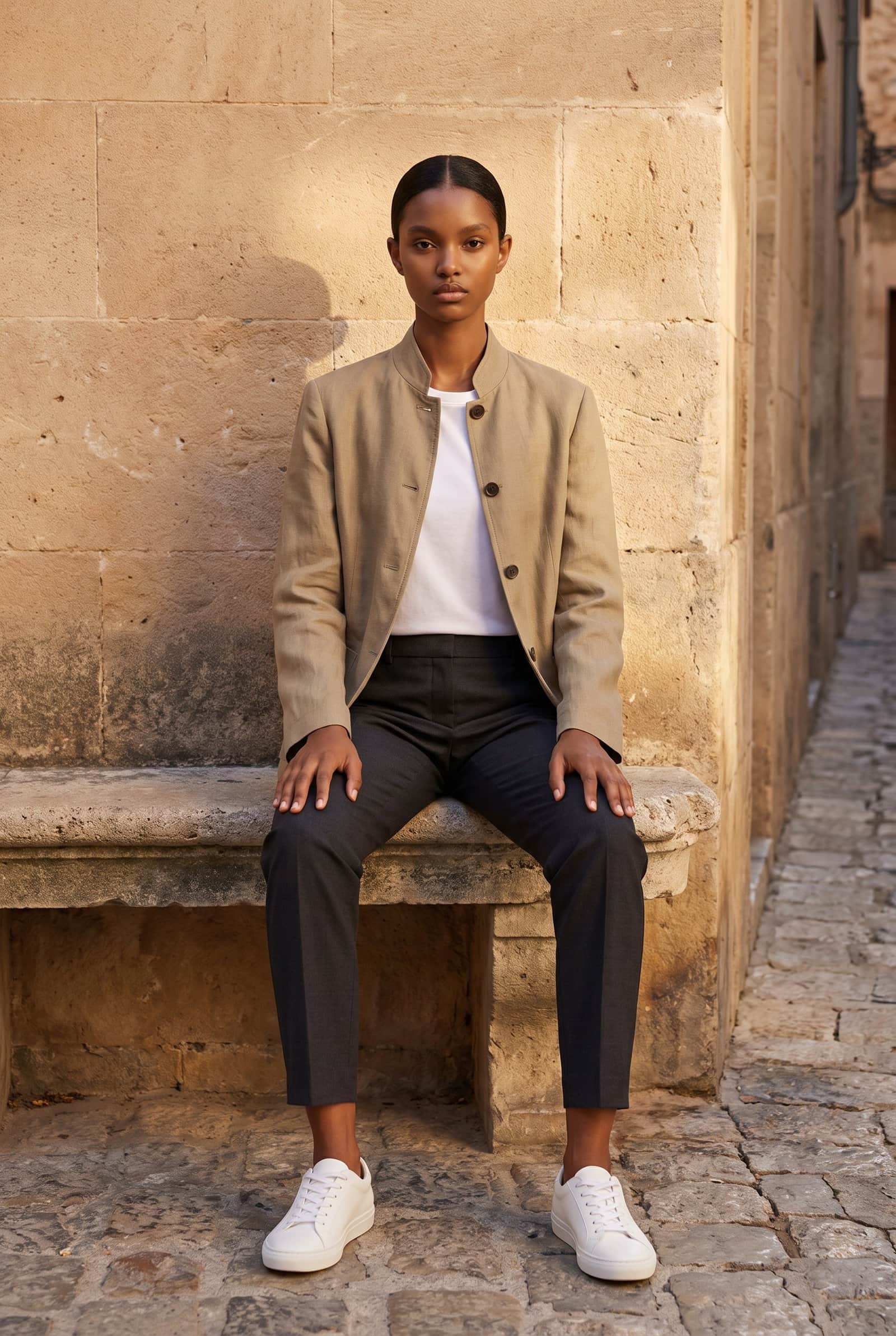 Dark Mandarin Collar Jacket