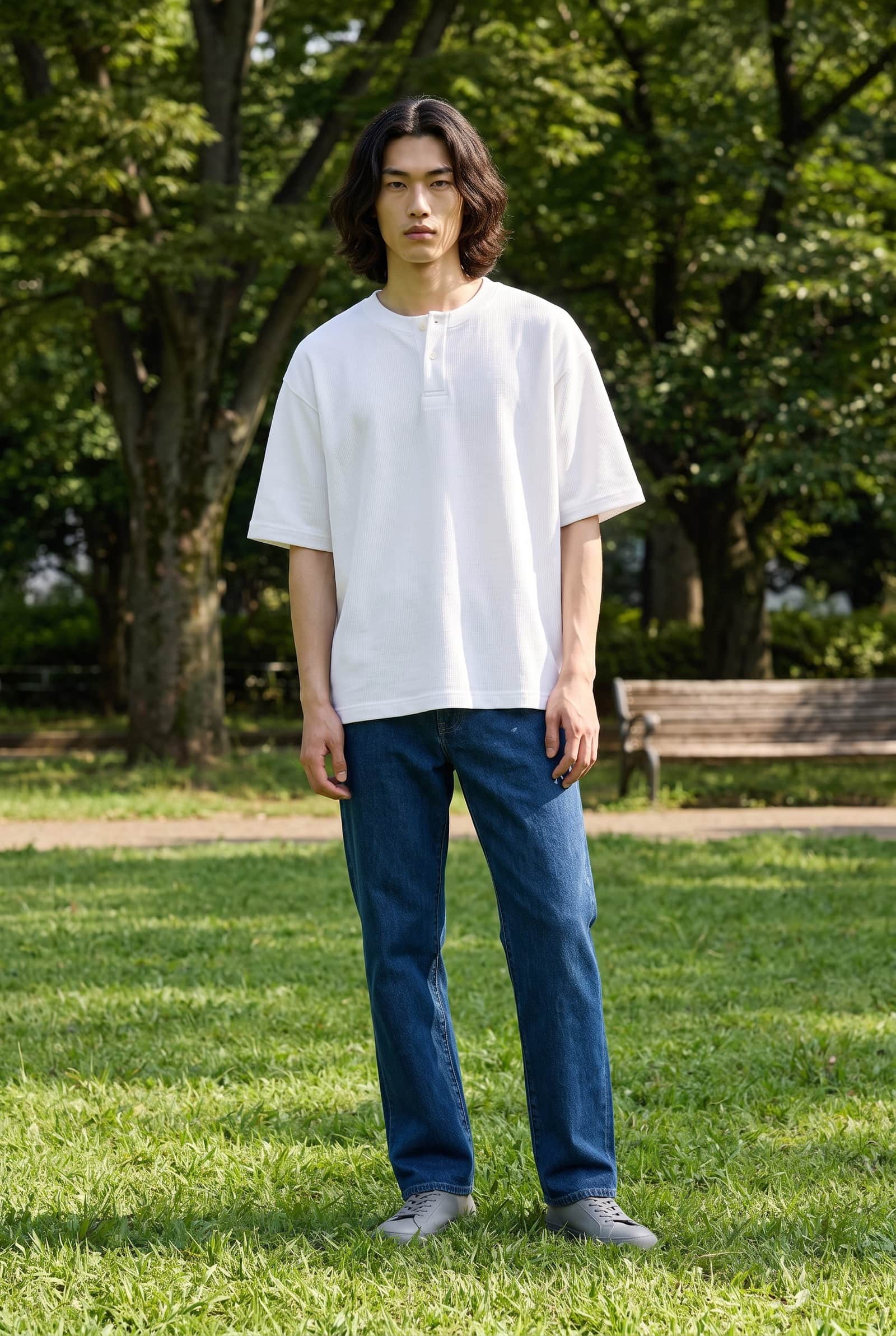 Oversized Henley T-shirt