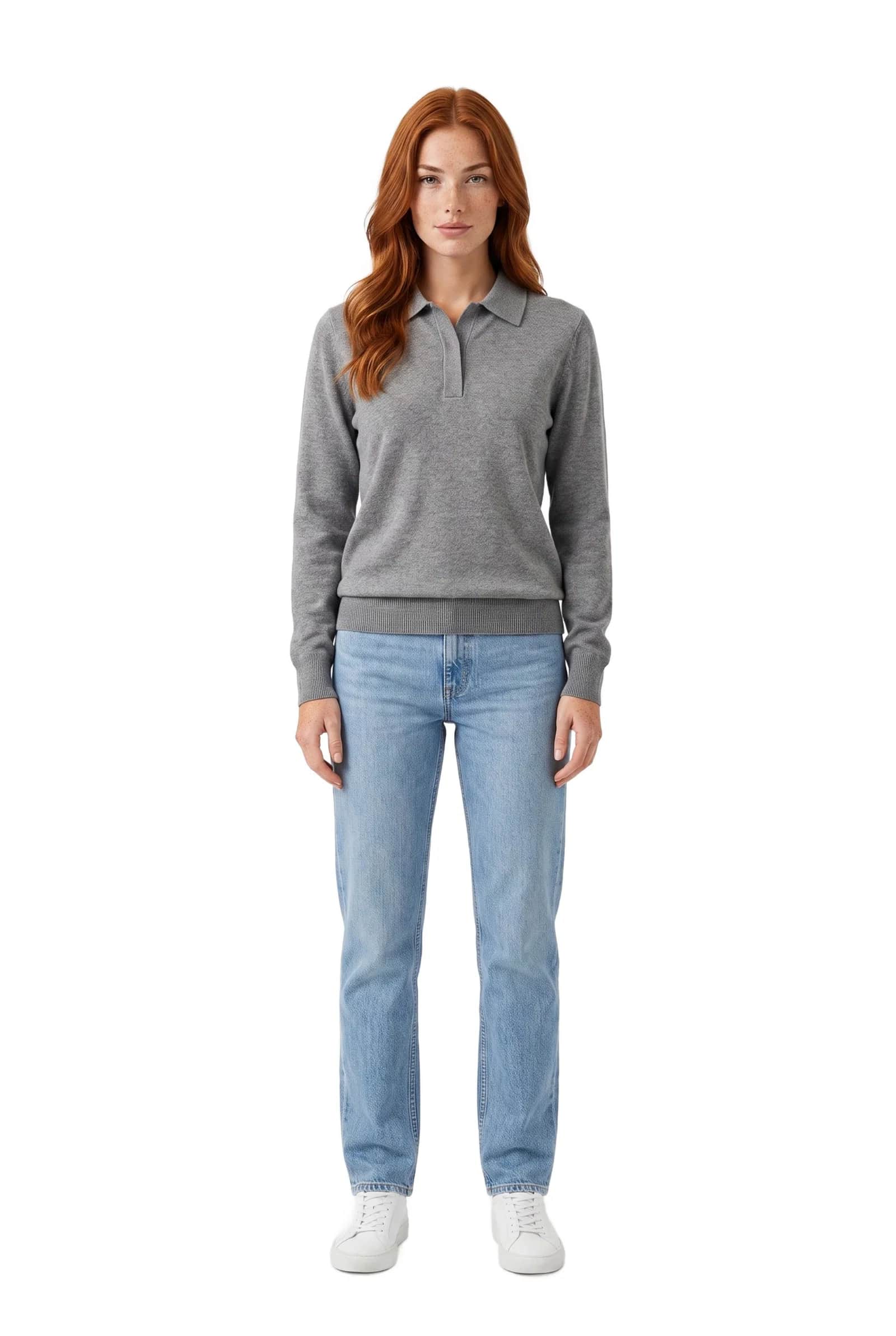 Grey Knit Polo