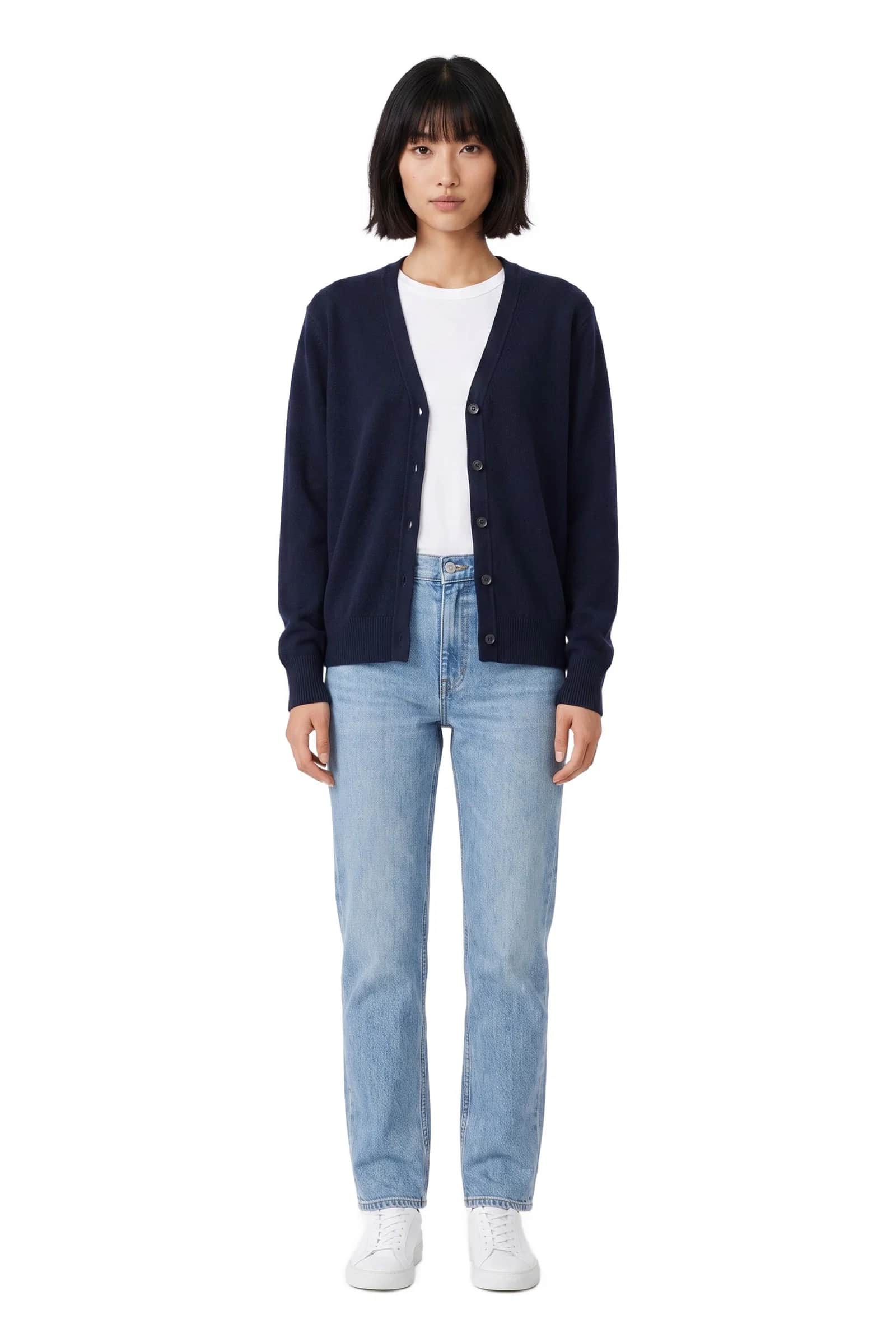 V-neck cardigan sweater