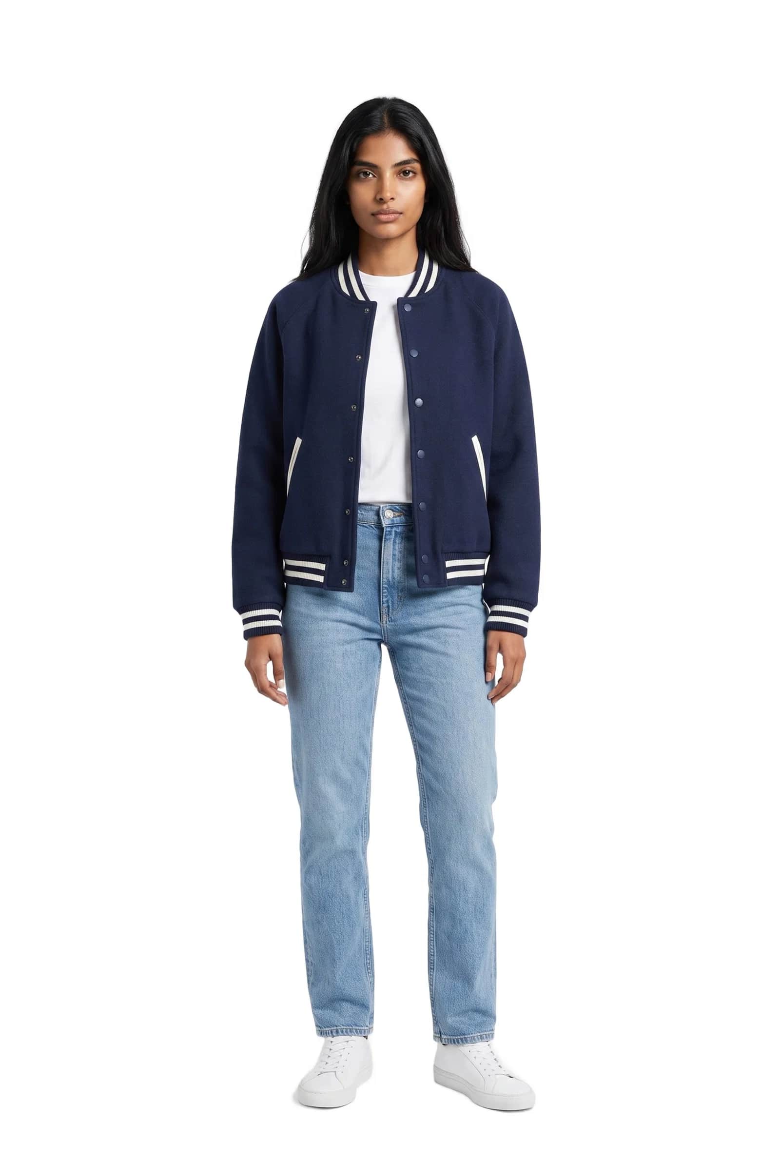Solid Tone Varsity Jacket