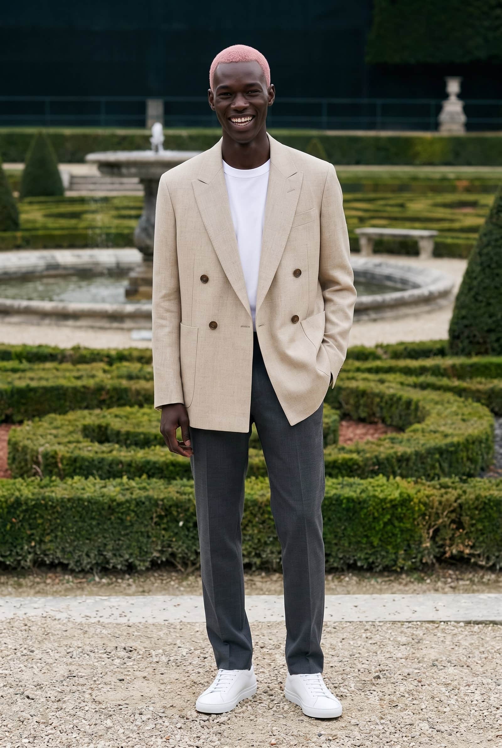 Beige Oversized Patch-Pocket Blazer