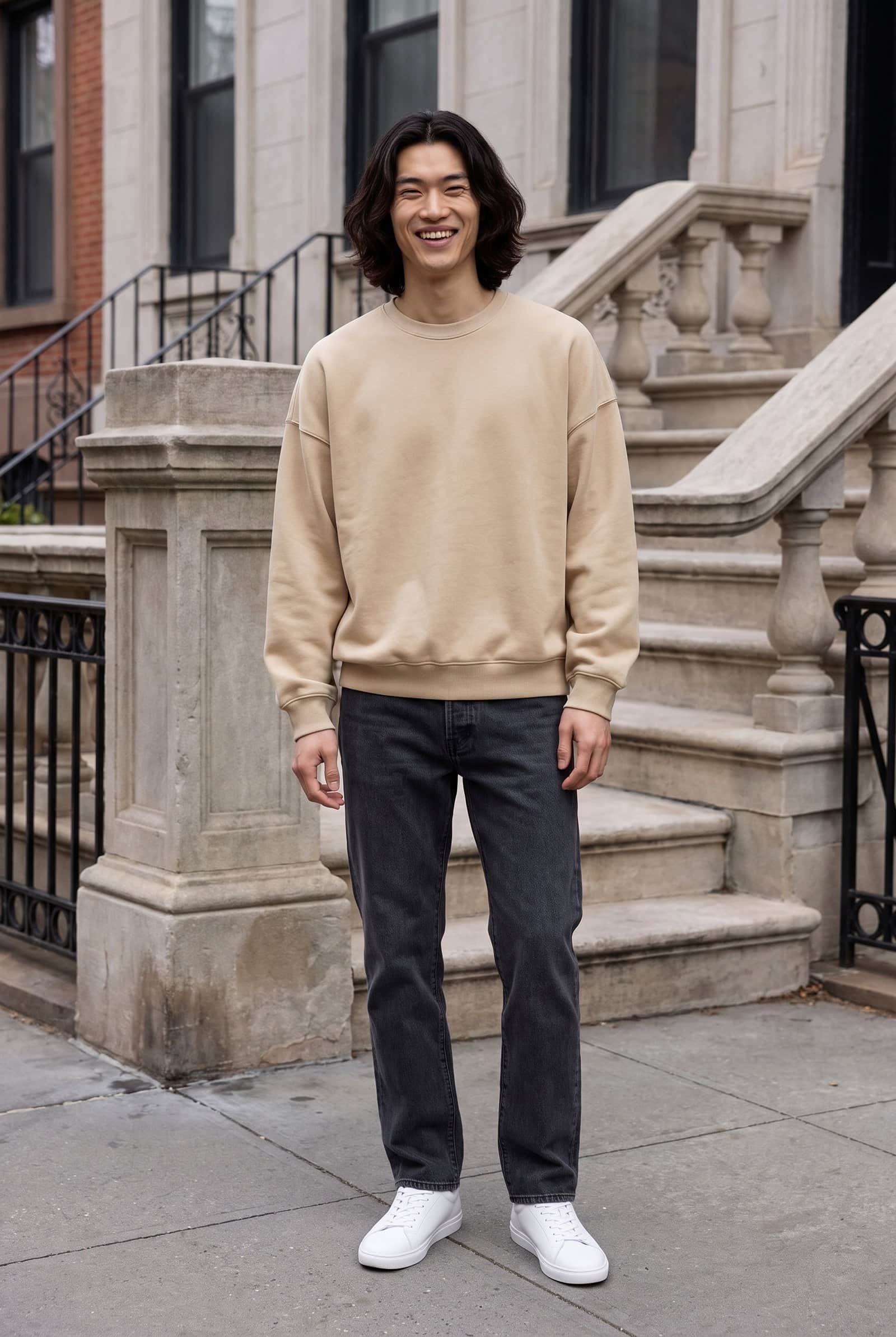 Oversized Drop-shoulder crewneck
