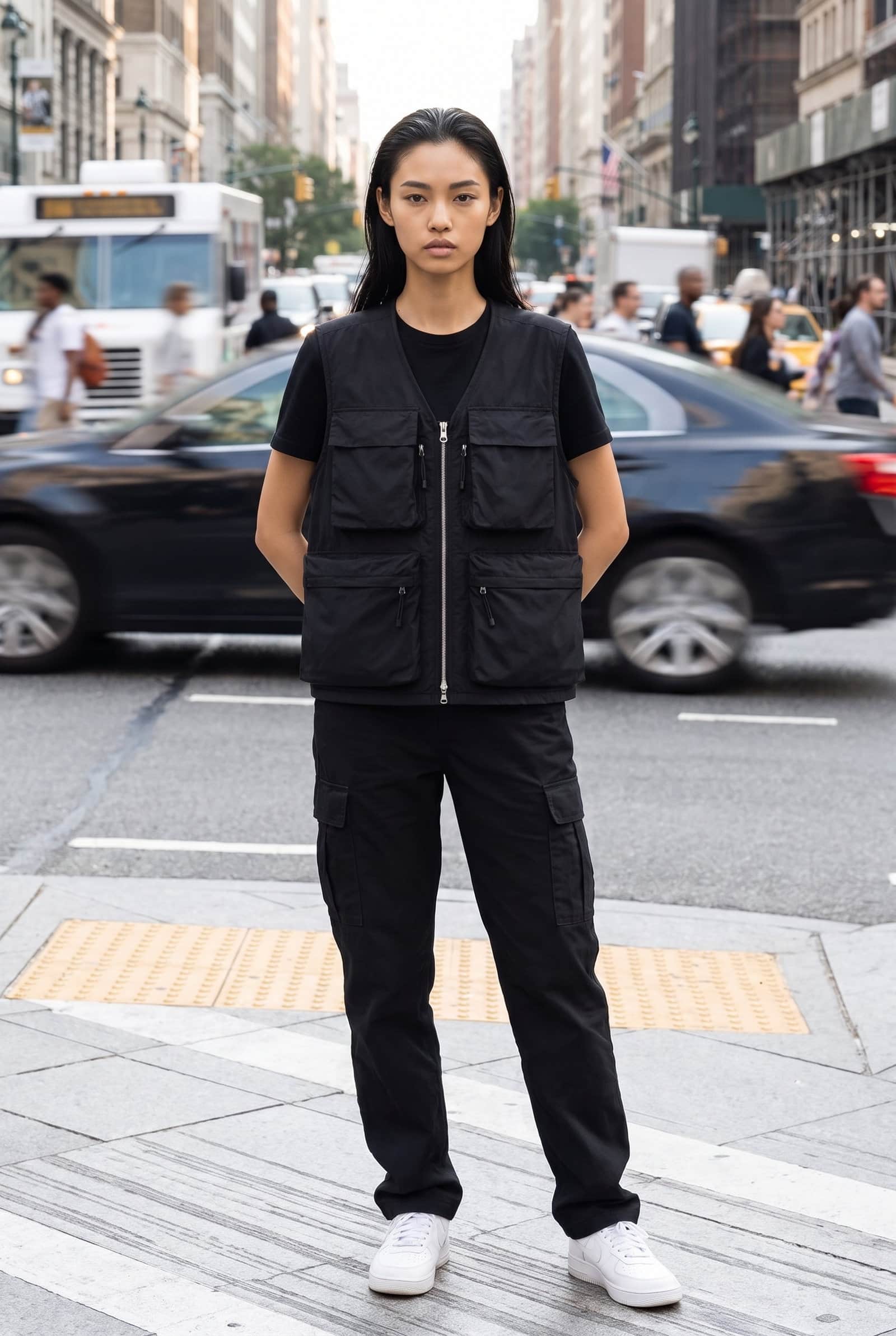 Black Multi-Pocket Vest