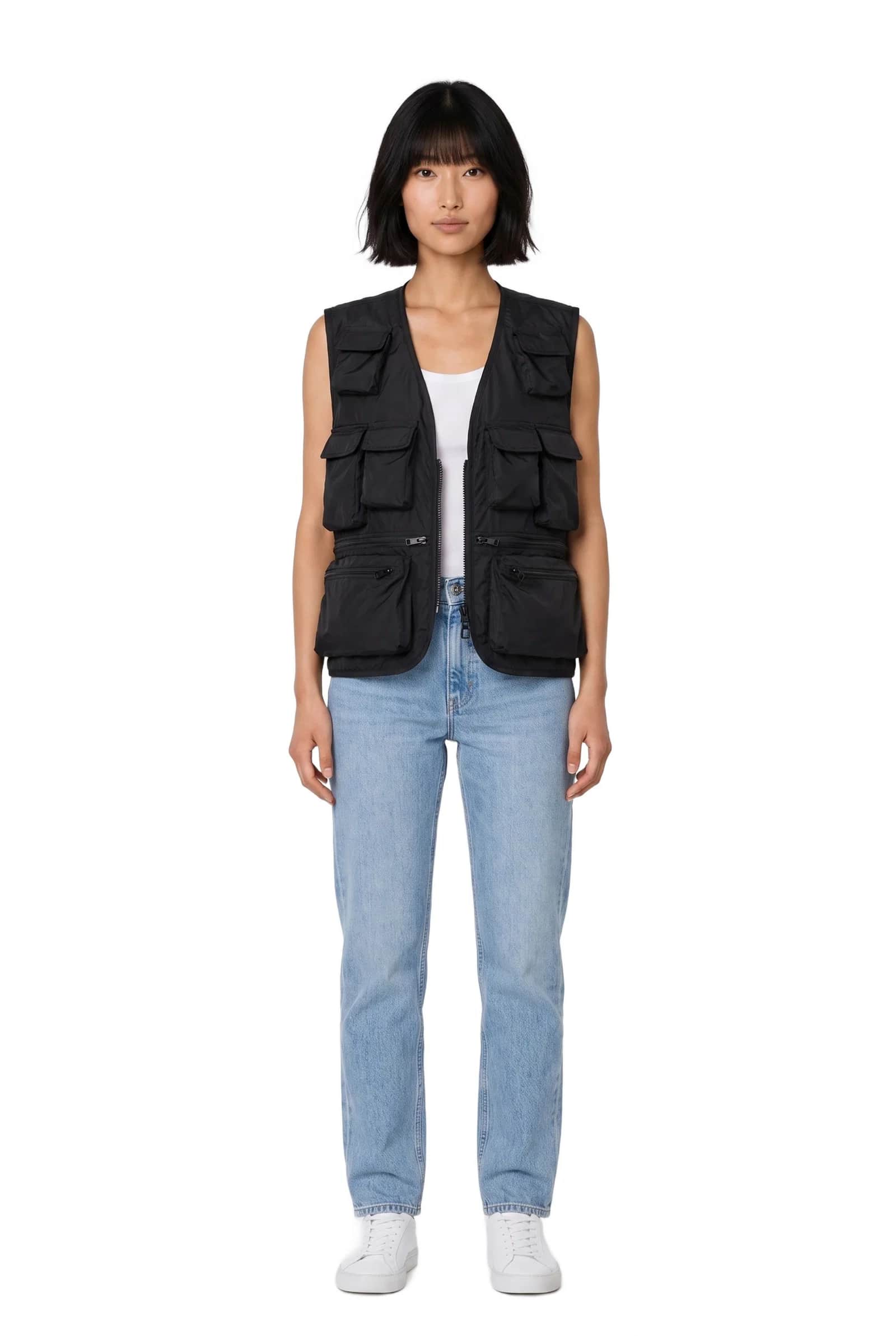 Black Multi-Pocket Utility Vest