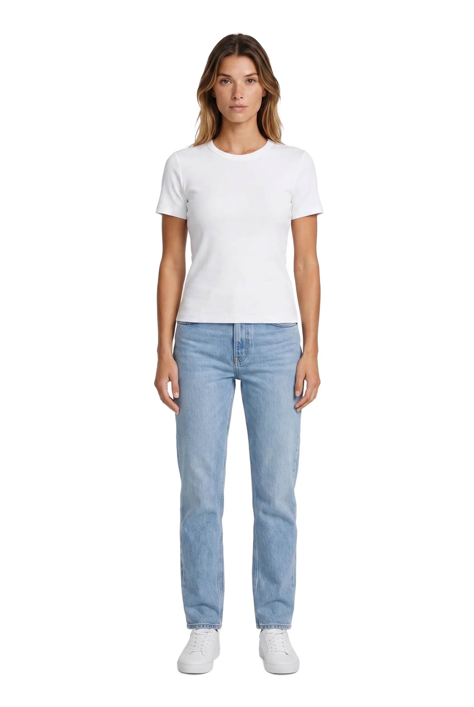 Fitted ribbed T-shirt