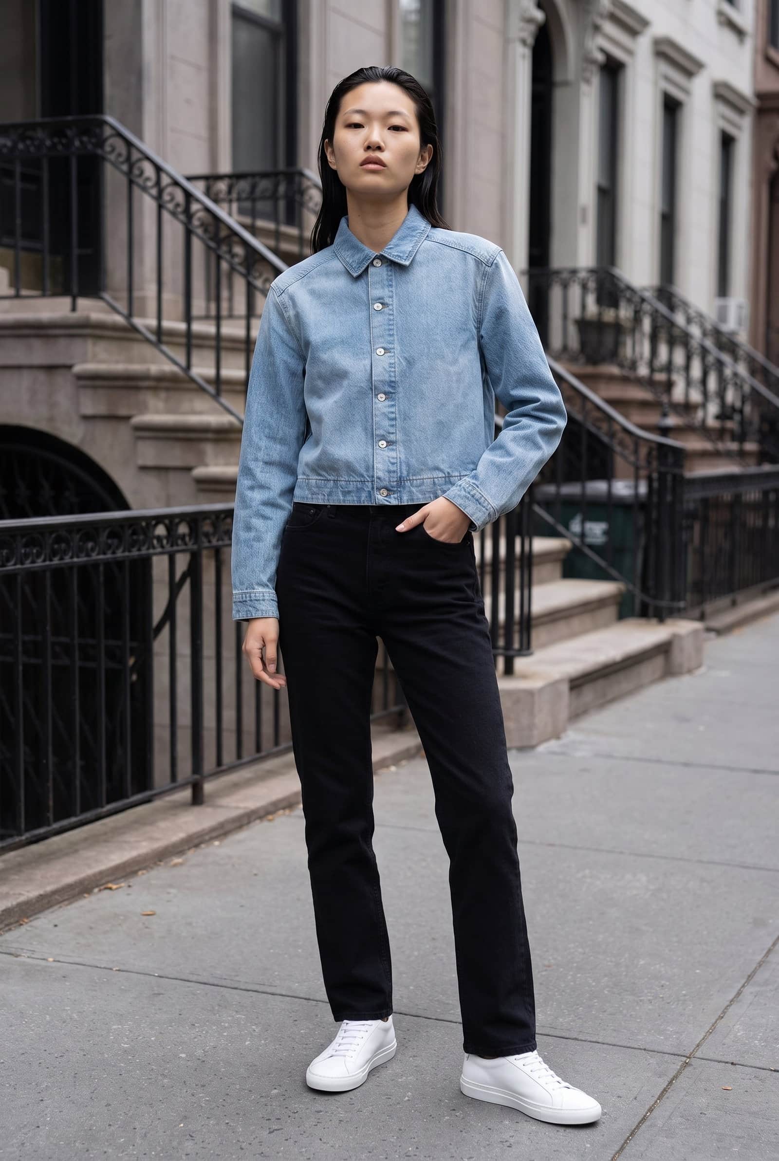 Denim Cropped Jacket