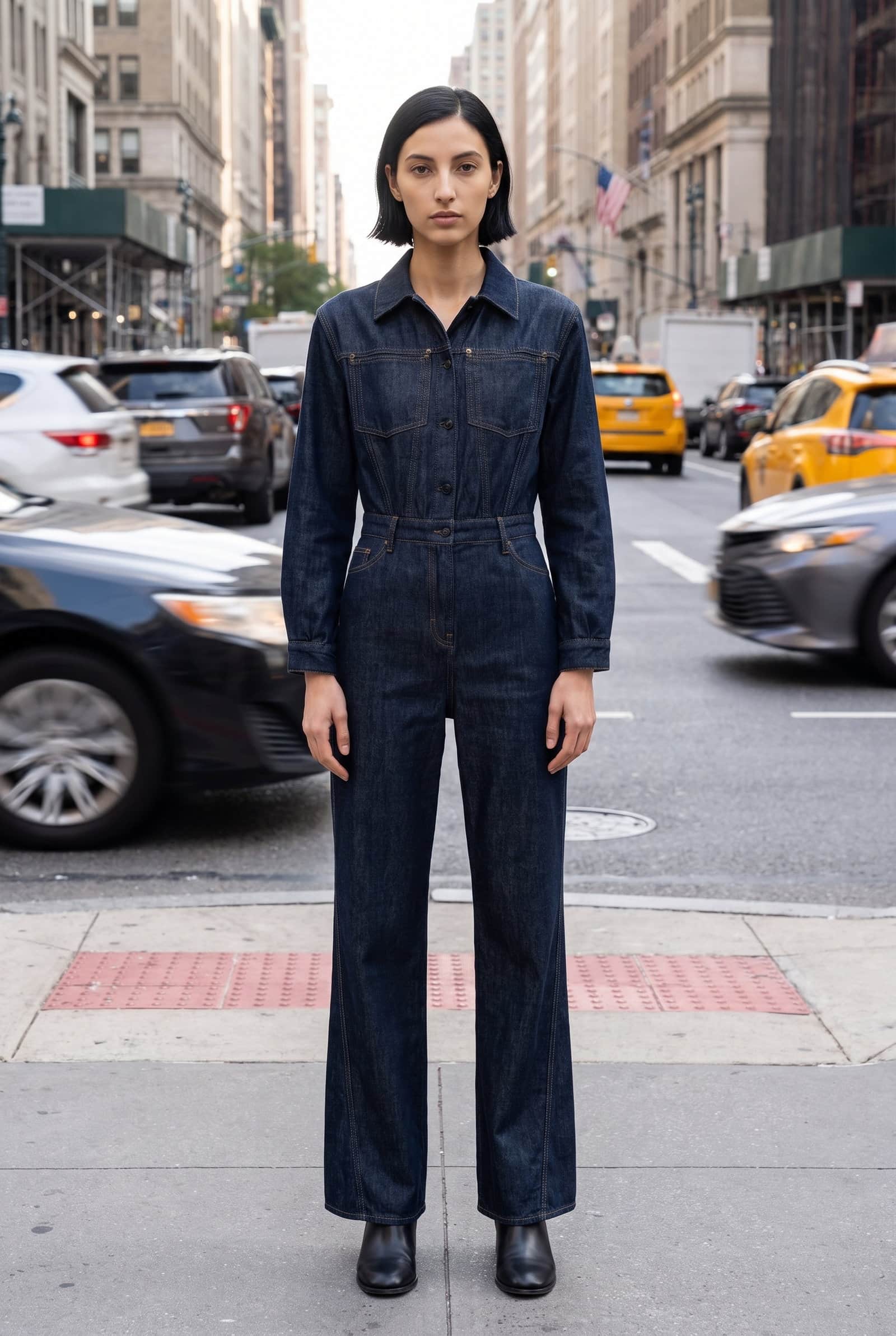Black Denim Jumpsuit