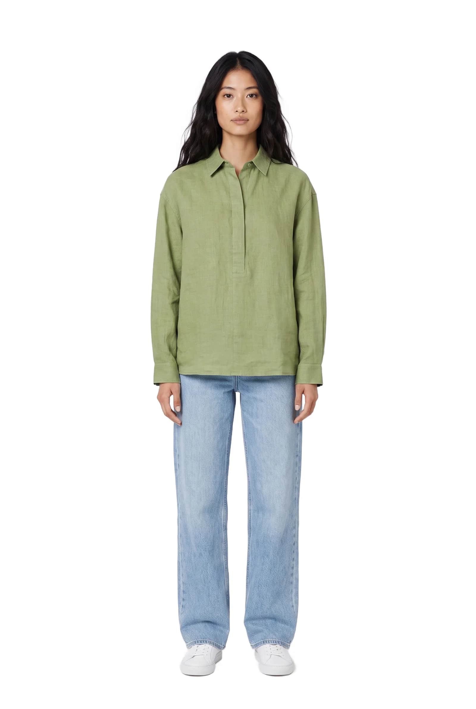 Matcha Green Popover Shirt