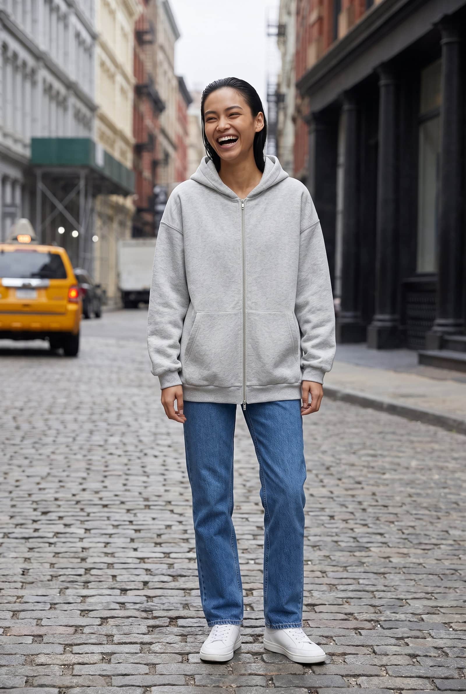 Silver Zip Hoodie