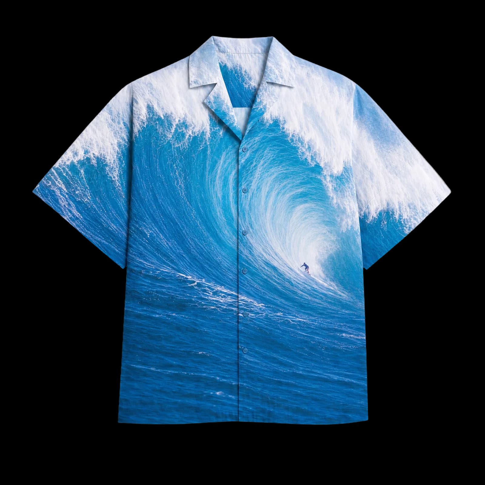 Blue Wave Button-Up Shirt