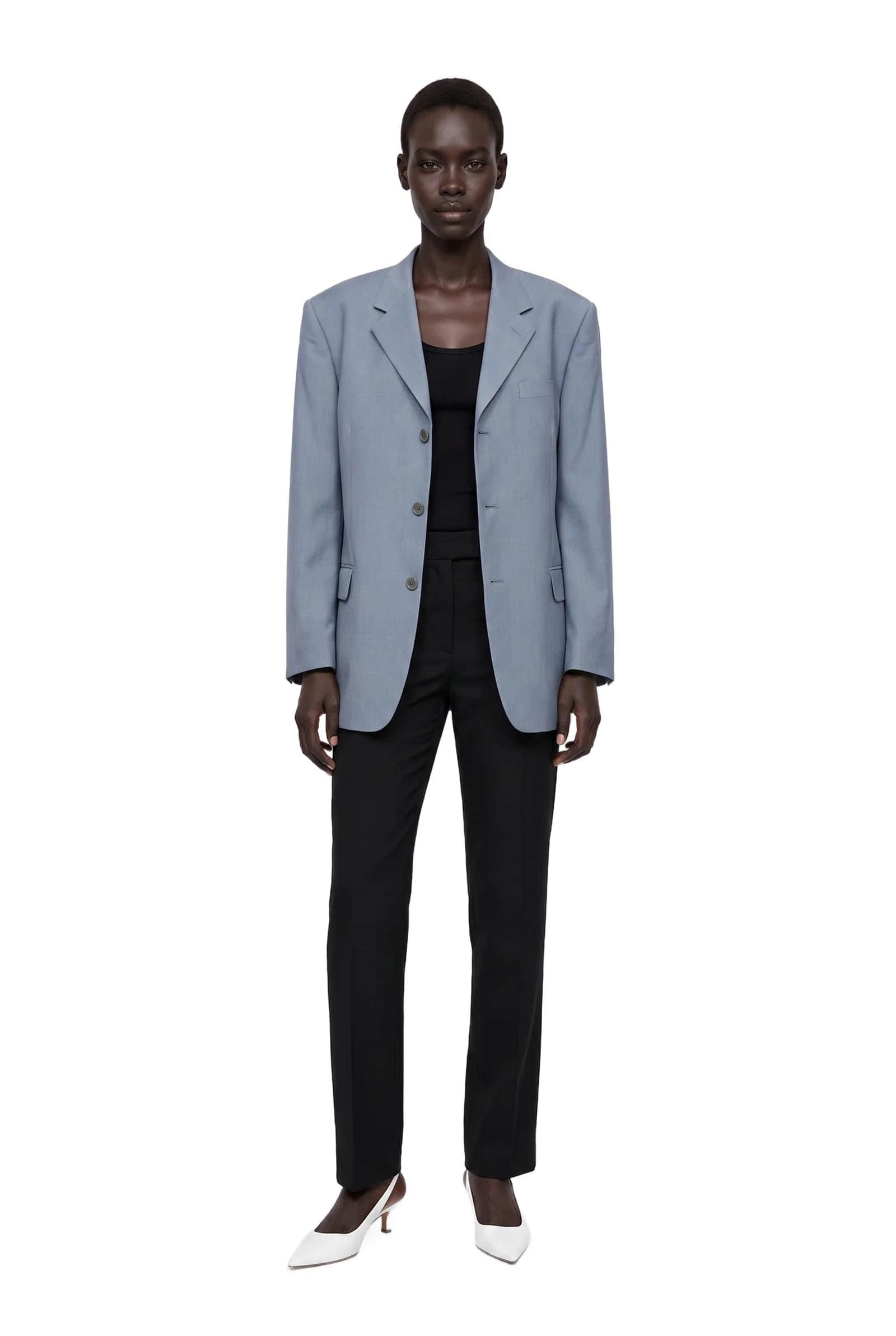 Oversized Gray Suit Jacket
