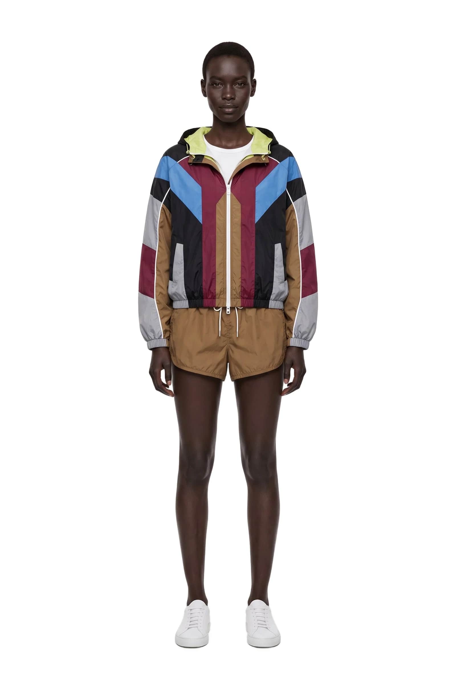 Color-Blocked Hooded Jacket
