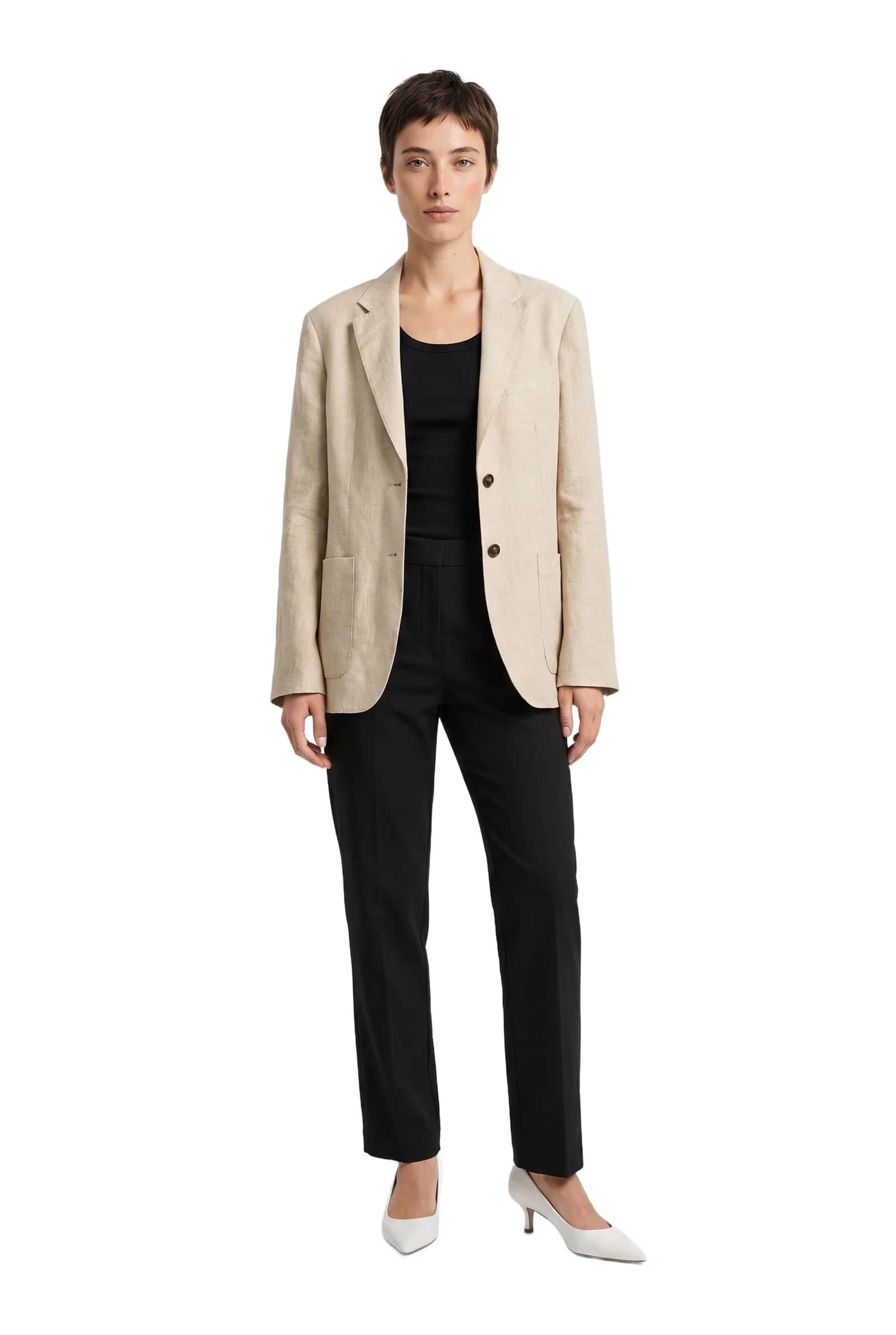 Beige Linen Blazer