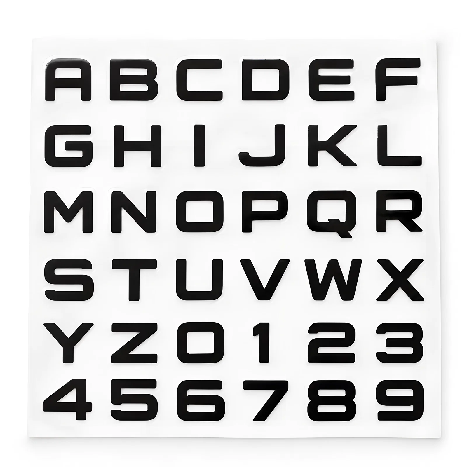 Black Alphabet & Number Sticker Sheet