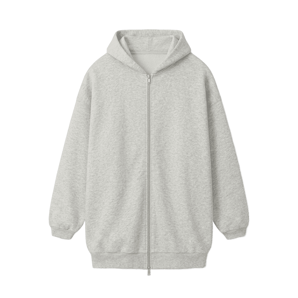 Silver Zip Hoodie